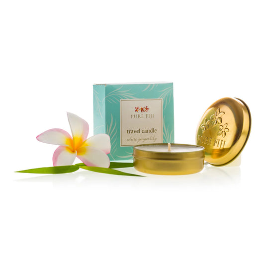 Pure Fiji Travel Candle - White Gingerlily